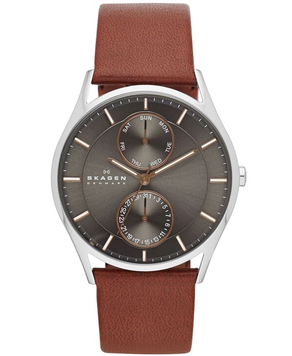 ̵   ӻ ꡼ Men's Holst Brown Leather Strap Watch 40mm SKW6086 No Color