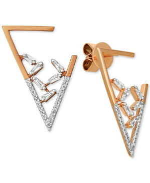 ル ヴァン レディース ピアス・イヤリング アクセサリー Baguette Frenzy Diamond Triangle Drop Earrings (3/8 ct. t.w.) in 14k Rose Gold Rose Gold