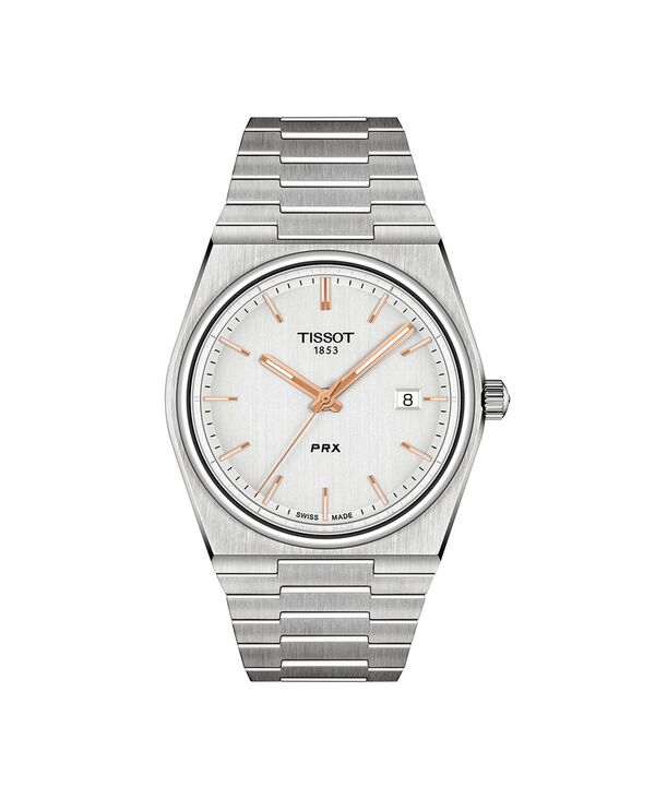 ティソット メンズ アクセサリー 腕時計 Tシャツ Tissot Men's Swiss PRX Stainless Steel Bracelet Watch 40mm Silver シルバー