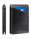 yz ~I}I Y z ANZT[ Men's Slim Bifold Wallet with Quick Access Pull Tab Carbon black/brown