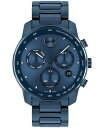 yz oh Y rv ANZT[ Men's Bold Verso Swiss Quartz Chrono Blue Ceramic Watch 44mm Blue