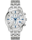 yz uo Y rv ANZT[ Men's Chronograph Classic Sutton Stainless Steel Bracelet Watch 41mm Silver