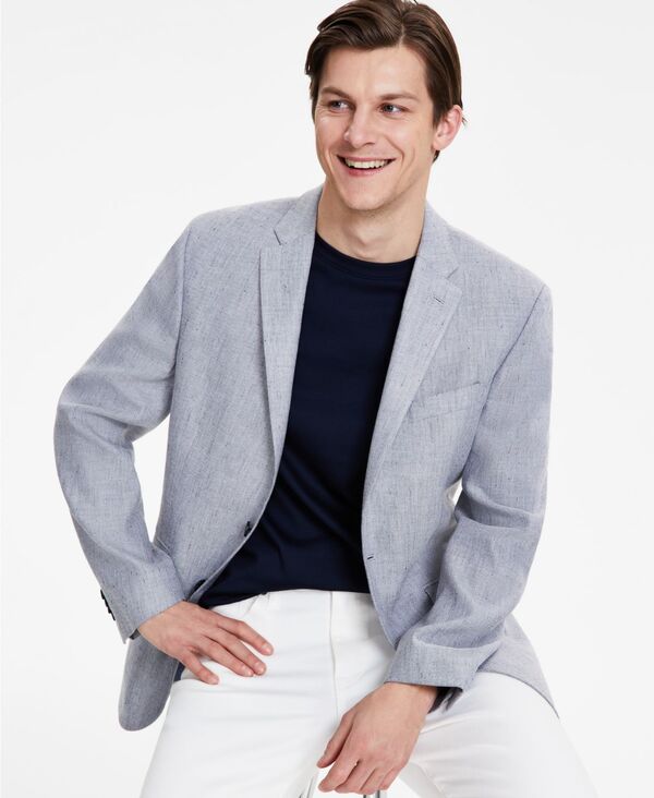 楽天ReVida 楽天市場店【送料無料】 ケネスコール メンズ ジャケット・ブルゾン アウター Men's Slim-Fit Linen Sport Coat Light Grey