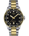 【送料無料】 ティソット メンズ 腕時計 アクセサリー Men's Swiss Seastar 1000 Two-Tone Stainless Steel Bracelet Watch 40mm Black