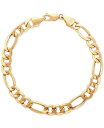 yz C^A S[h Y uXbgEoOEANbg ANZT[ Men's Figaro Link Bracelet in 10k Gold Yellow Gold