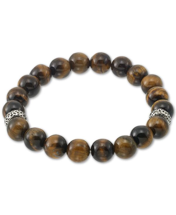 yz V AC X~X Y uXbgEoOEANbg ANZT[ Tiger's Eye (10mm) Stretch Bracelet in Stainless Steel Stainless Steel