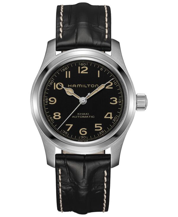 ReVida ŷԾŹ㤨֥ϥߥȥ  ꡼ ӻ 쥶 Hamilton Men  s Swiss Automatic Khaki Field Murph Black Leather Strap Watch 42mm Black ֥åפβǤʤ284,800ߤˤʤޤ