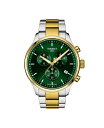 yz eB\bg Y rv ANZT[ Men's Swiss Chronograph Chrono XL Classic Two-Tone Stainless Steel Bracelet Watch 45mm Green