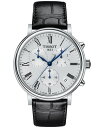 yz eB\bg Y rv ANZT[ Men's Carson Premium Chronograph Black Leather Strap Watch 41mm Silver