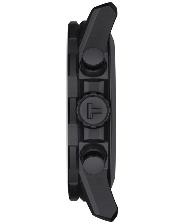 【送料無料】 ティソット メンズ 腕時計 アクセサリー Men's Swiss Chronograph Supersport Beige Textile Strap Watch 40mm Black