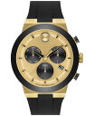 モバド 【送料無料】 モバド レディース 腕時計 アクセサリー Men's Swiss Chronograph Bold Fusion Black Silicone Strap Watch 44mm Two Tone