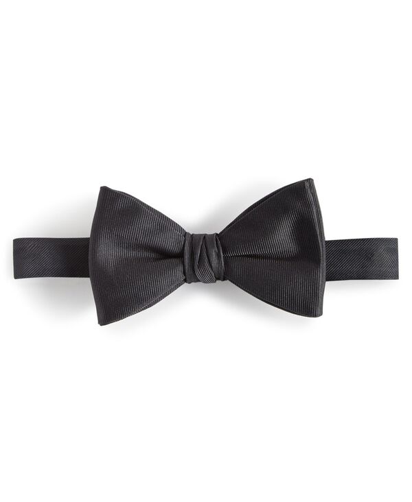 yz t[S Y lN^C ANZT[ Men's Ribbed Silk Pre-Tied Bow Tie Black