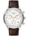 yz oh Y rv ANZT[ Men's Heritage Brown Genuine Leather Strap Watch 43mm Silver