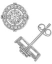 yz GXN@CA Y sAXECO ANZT[ Cubic Zirconia Circle Stud Earrings in Sterling Silver Silver
