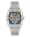 yz QX Y rv ANZT[ Men's Clear Silicone Multi-Function Watch 44mm Clear