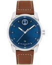 yz oh Y rv ANZT[ Men's Bold Verso Swiss Quartz Cognac Leather Strap Watch 42mm Cognac