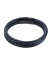 yz gt@K[ fB[X uXbgEoOEANbg ANZT[ Simple Double Band Braided Secure Clasp Leather Bracelet Black