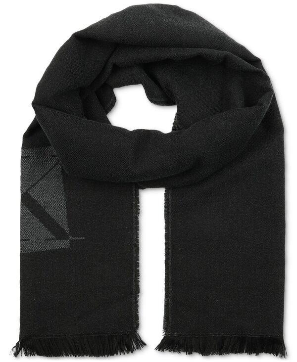 カルバンクライン 【送料無料】 カルバンクライン メンズ マフラー・ストール・スカーフ アクセサリー Men's Inverse CK Logo Yarn Dye Scarf Black Medium Grey