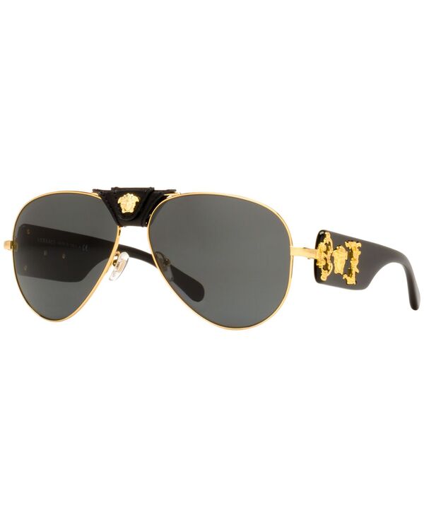  ヴェルサーチ メンズ サングラス・アイウェア アクセサリー Sunglasses VE2150Q GOLD/GREY