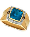 yz  @ Y O ANZT[ Gents Men's London Blue Topaz (4-1/8 ct. t.w.) & Diamond (1/5 ct. t.w.) Ring in 14k Gold Gold