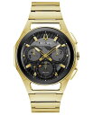 yz uo Y rv ANZT[ Men's Chronograph Curv Progressive Sport Gold-Tone Stainless Steel Bracelet Watch 44mm Gold