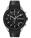 yz {X Y rv ANZT[ Men's Chronograph Velocity Black Silicone Strap Watch 45mm Black