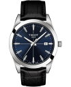 yz eB\bg Y rv ANZT[ Men's Swiss Gentleman Black Leather Strap Watch 40mm Blue