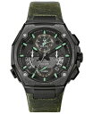 yz uo Y rv ANZT[ Men's Precisionist Chronograph Green Leather Strap Watch 44.7x46.8mm A Special Edition Green