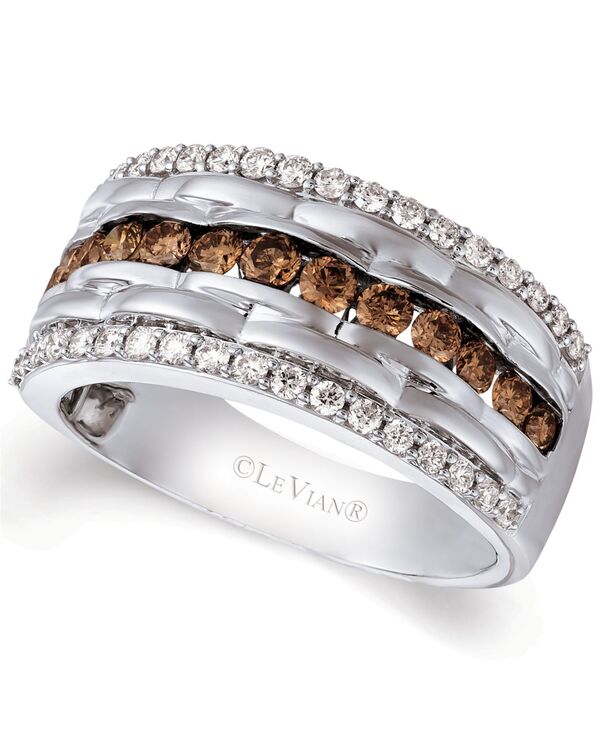 【送料無料】 ル ヴァン メンズ リング アクセサリー Chocolatier&reg; Men's Diamond Multi-Row Ring (1-1/3 ct. t.w.) in 14k White Gold White Gold