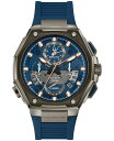 yz uo Y rv ANZT[ Men's Chronograph Precisionist X Blue EPDM Rubber Strap Watch 44.5mm Blue