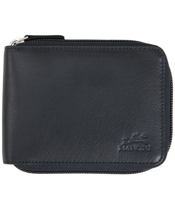  マンシーニ メンズ 財布 アクセサリー Men's Monterrey Collection Zippered Bifold Wallet with Removable Pass Case Black