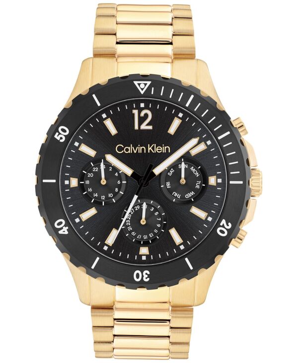 カルバンクライン 腕時計（メンズ） 【送料無料】 カルバンクライン メンズ 腕時計 アクセサリー Gold-Tone Bracelet Watch 44mm Gold