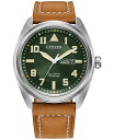 【送料無料】 シチズン メンズ 腕時計 アクセサリー Eco-Drive Men's Garrison Brown Leather Strap Watch 42mm Brown(2)