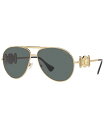 【送料無料】 ヴェルサーチ レディース サングラス・アイウェア アクセサリー Unisex Polarized Sunglasses VE2249 Gold-Tone