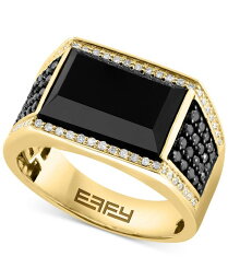【送料無料】 エフィー メンズ リング アクセサリー EFFY® Men's Onyx & Diamond (3/4 ct. t.w.) Ring in 14k Gold Black