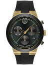 yz oh Y rv ANZT[ Men's Swiss Chronograph Bold Fusion Black Silicone Strap Watch 45mm Two-tone