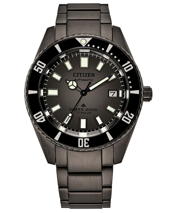 シチズン メンズ アクセサリー 腕時計 Citizen Men's Automatic Promaster Black Titanium Bracelet Watch 42mm Black ブラック