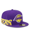 yz j[G Y Xq ANZT[ Men's Purple Los Angeles Lakers Side Arch Jumbo 59FIFTY Fitted Hat Purple