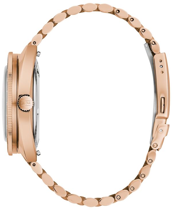 【送料無料】 ブロバ メンズ 腕時計 アクセサリー Men's Automatic Oceanographer GMT Rose Gold-Tone Stainless Steel Bracelet Watch 41mm Rose