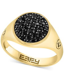 【送料無料】 エフィー メンズ リング アクセサリー EFFY® Men's Black Spinel Cluster Ring (7/8 ct. t.w.) in 14k Gold-Plated Sterling Silver Gold Over Silver