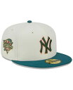 【送料無料】 ニューエラ メンズ 帽子 アクセサリー Men's Cream New York Yankees Chrome Evergreen 59FIFTY Fitted Hat Cream