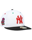 【送料無料】 ニューエラ メンズ 帽子 アクセサリー Men's White Black New York Yankees 1956 World Series Primary Eye 59FIFTY Fitted Hat White Black