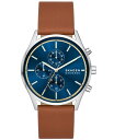 【送料無料】 スカーゲン メンズ 腕時計 アクセサリー Men's Hoist Chronograph Brown Leather Watch 42mm Brown