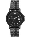 yz XJ[Q Y rv ANZT[ Men's Signatur Sport Three Hand Date Black Stainless Steel Watch 40mm Black