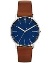 yz XJ[Q Y rv ANZT[ Men's Signatur Brown Leather Strap Watch 40mm SKW6355 Brown