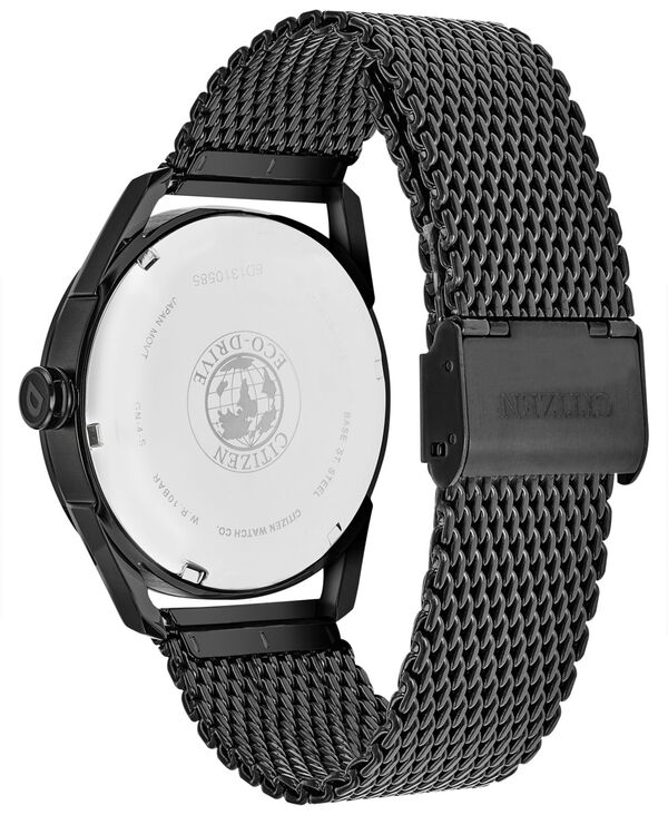 【送料無料】 シチズン メンズ 腕時計 アクセサリー Men's Drive From Citizen Eco-Drive Black Mesh Stainless Steel Bracelet Watch 42mm Black