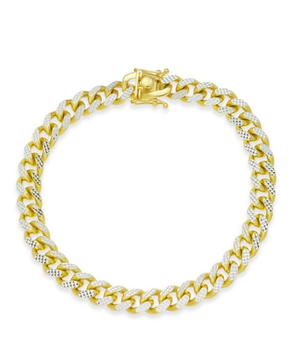 【送料無料】 イタリアン ゴールド メンズ ブレスレット・バングル・アンクレット アクセサリー Men's Two-Tone Cuban Link Chain Bracelet in 14k Gold-Plated Sterling Silver and Sterling Silver Gold 1