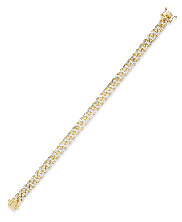 【送料無料】 イタリアン ゴールド メンズ ブレスレット・バングル・アンクレット アクセサリー Men's Two-Tone Cuban Link Chain Bracelet in 14k Gold-Plated Sterling Silver and Sterling Silver Gold 3