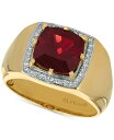 yz  @ Y O ANZT[ Gents Men's Pomegranate Garnet (4-3/8 ct. t.w.) & Diamond (1/6 ct. t.w.) Ring in 14k Gold Yellow Gold