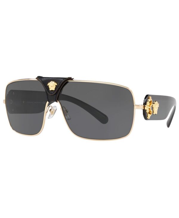  ヴェルサーチ メンズ サングラス・アイウェア アクセサリー Sunglasses VE2207Q 38 GOLD/GREY